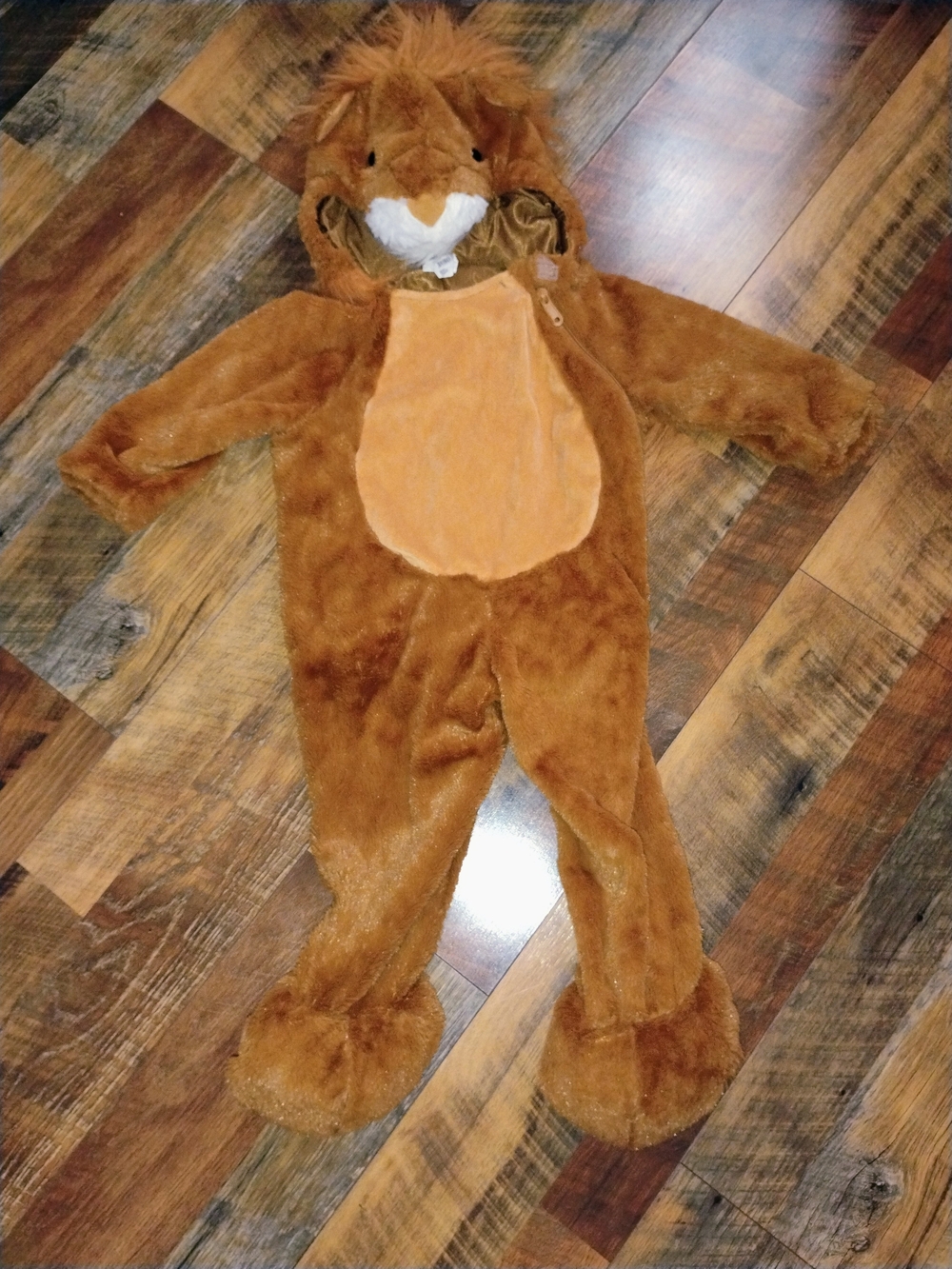Brown and Tan Plush Lion Jumpsuit Costume for Kids 18 To 24 Months